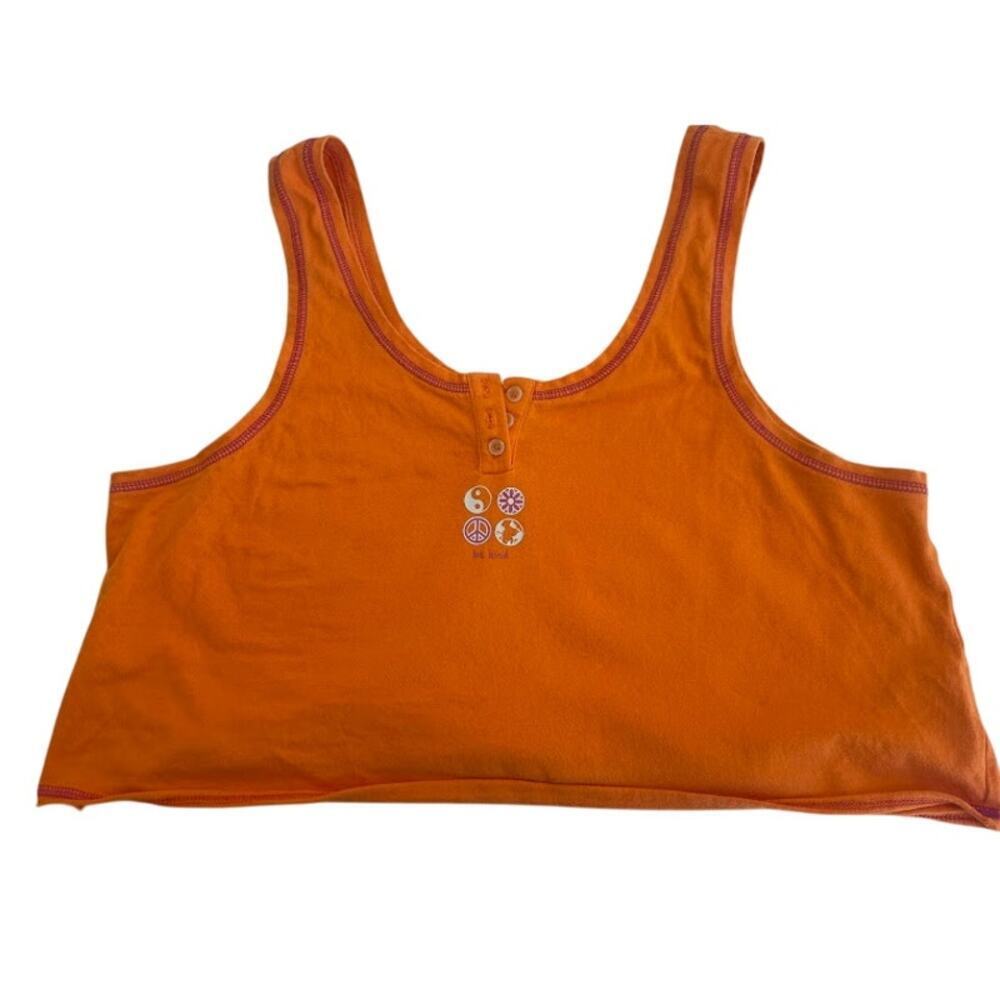 Urban Outfitters Womens Size‎ Large "BE KIND"  Orange Tank Top Cropped